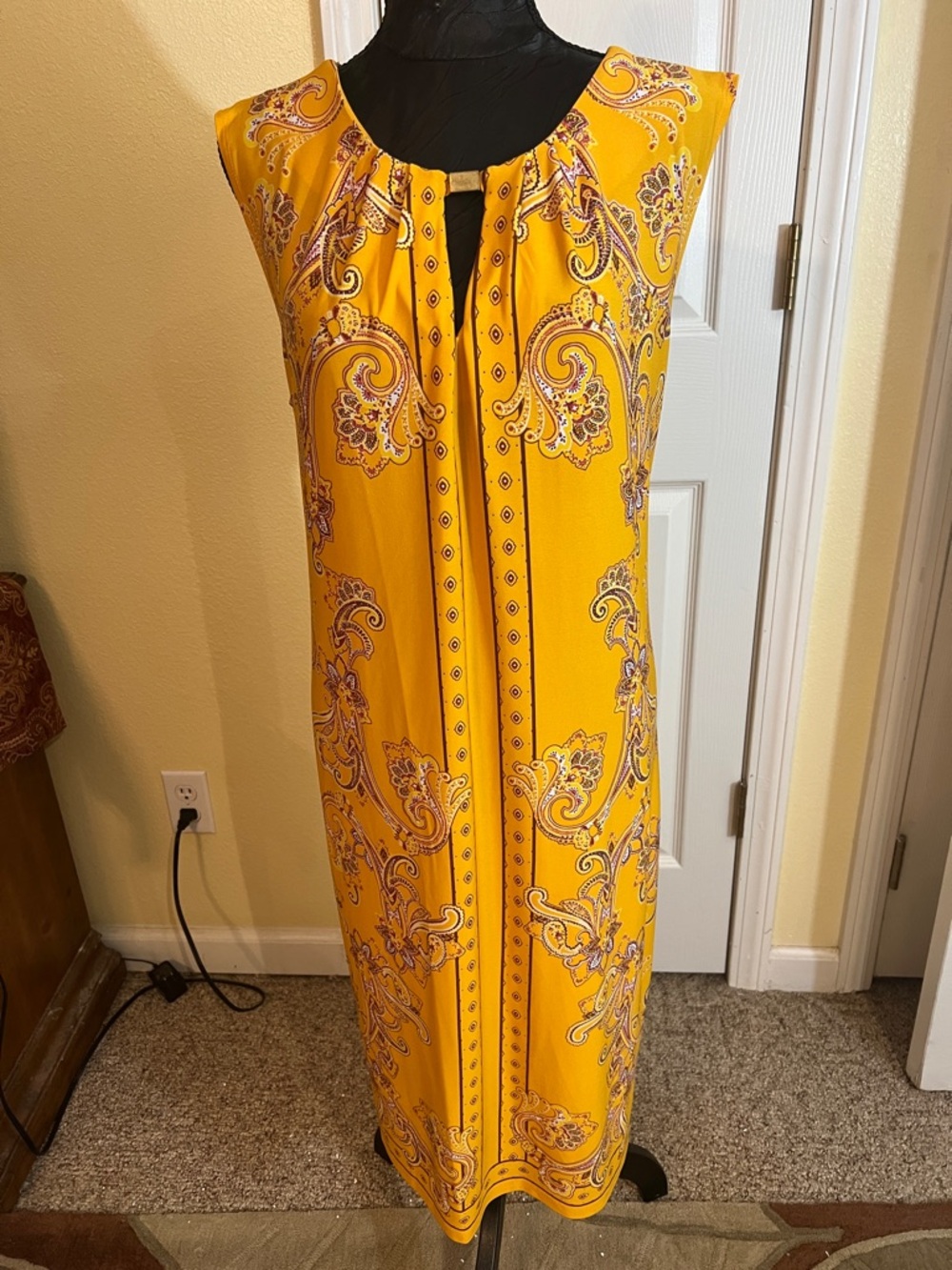 Liz Claiborne Yellow Paisley Maxi Dress
